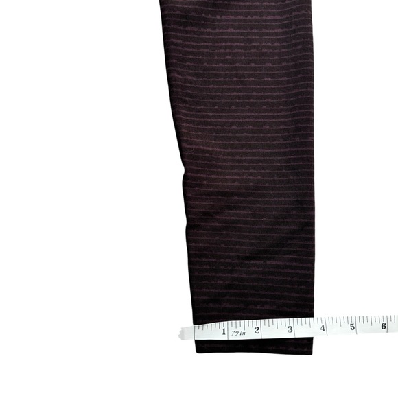 Nike Leggings Womens Small Leg A See Maroon Stripe Cotton Elastic Waist Mid Rise - Picture 8 of 9